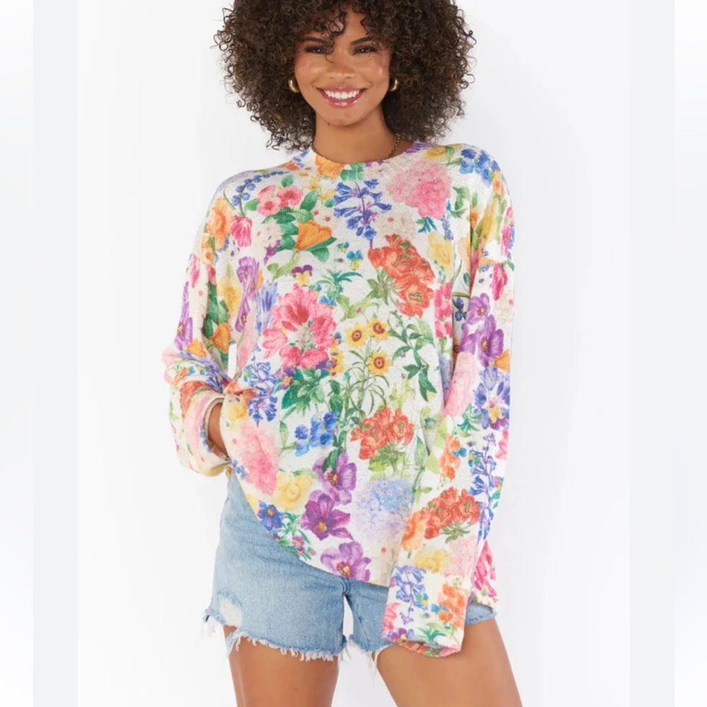 Show me your Mumu Sue cuffed floral sweater Large